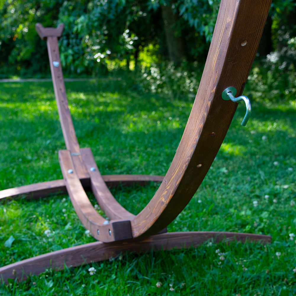 Solid Pine Arc Hammock Stand (305 cm) - Brown