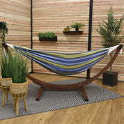 Double Cotton Hammock with Solid Pine Stand (260cm) - Oasis