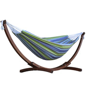Double Cotton Hammock with Solid Pine Stand (260cm) - Oasis