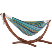 Double Cotton Hammock with Solid Pine Stand (260cm) - Cayo Reef