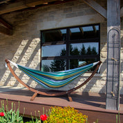 Double Cotton Hammock with Solid Pine Stand (260cm) - Cayo Reef