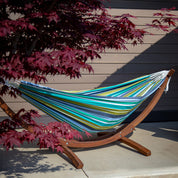 Double Cotton Hammock with Solid Pine Stand (260cm) - Cayo Reef