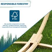 Solid Pine Arc Hammock Stand (305 cm) - Natural
