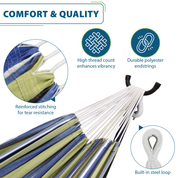 Double Cotton Hammock with Stand (250cm) - Oasis