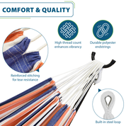 Double Cotton Hammock with Stand (280cm) - Orange Punch