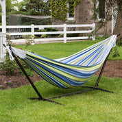 Double Cotton Hammock with Stand (250cm) - Oasis