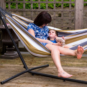 Double Cotton Hammock with Stand (280cm) - Desert Moon
