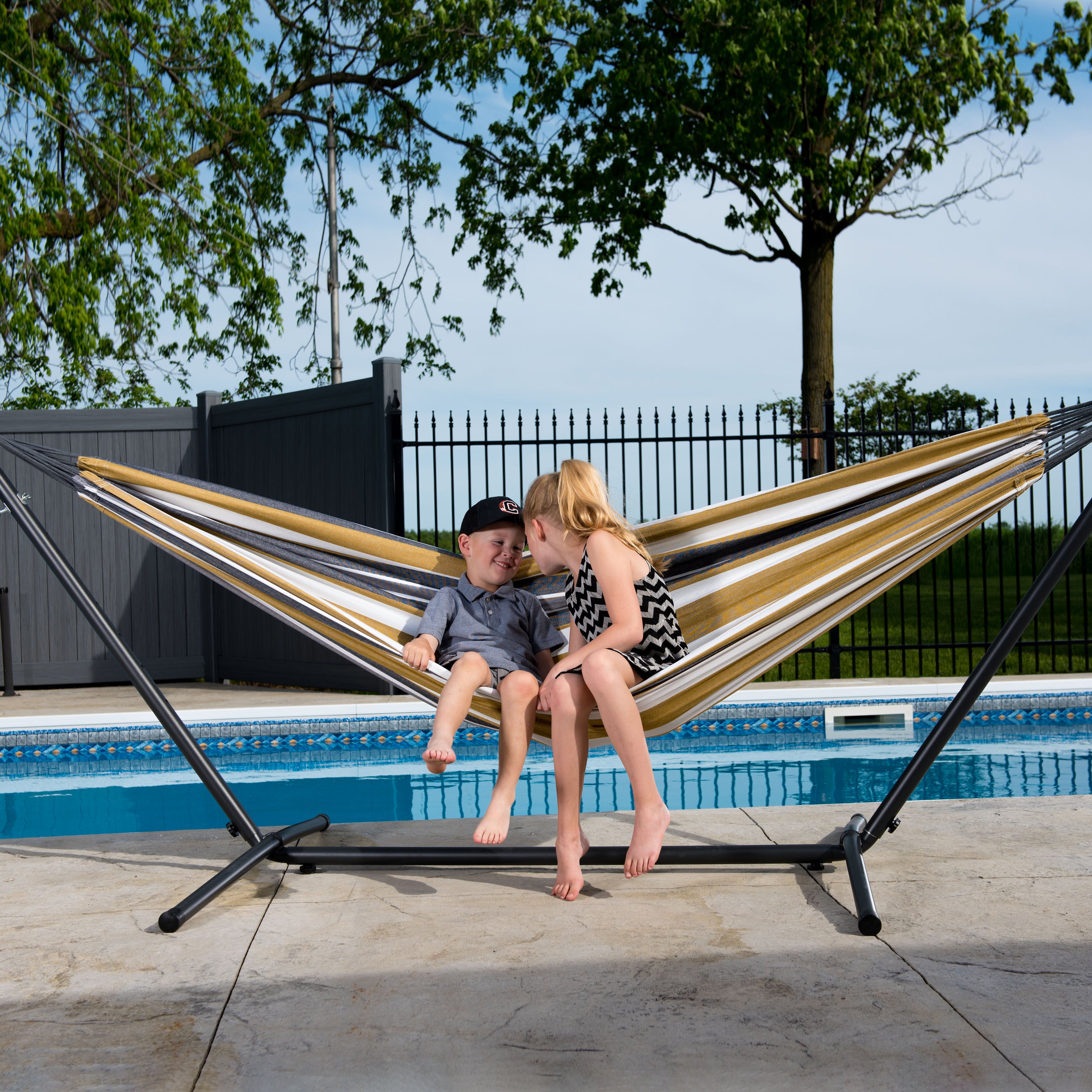 Double Cotton Hammock with Stand (280cm) - Desert Moon