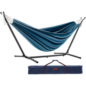 Double Cotton Hammock with Stand (280cm) - Blue Lagoon