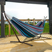 Double Cotton Hammock with Stand (280cm) - Denim