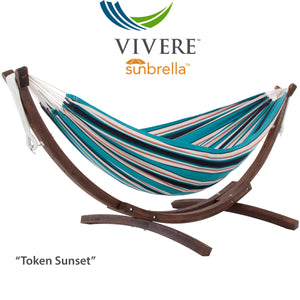 Double Sunbrella®  Hammock with Solid Pine Stand